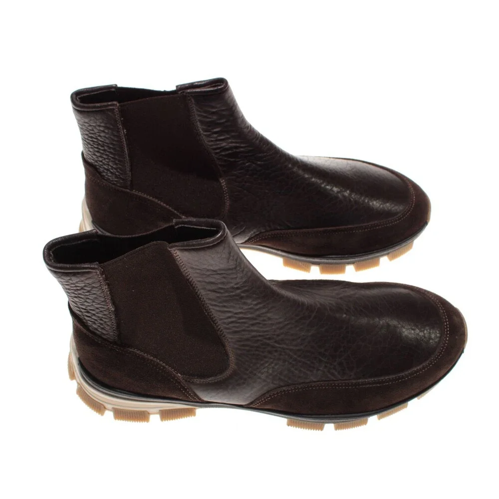 Di Bianco NWD Pull On Chelsea Boots Size 42 (US 9) in Dark Brown Leather